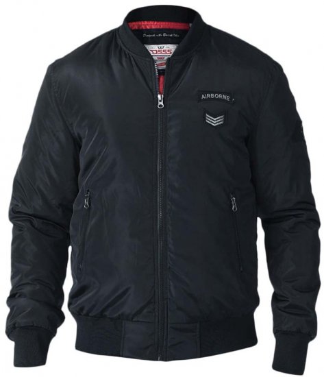 D555 Pedro Bomber Jacket Black - Bundy - Bundy Nadměrné Velikosti - 2XL-8XL