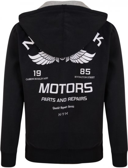 Kam Jeans 773 New York Motors Hoodie Black - Mikiny & mikiny s kapucí - Mikiny & Mikiny s kapucí 2XL-12XL