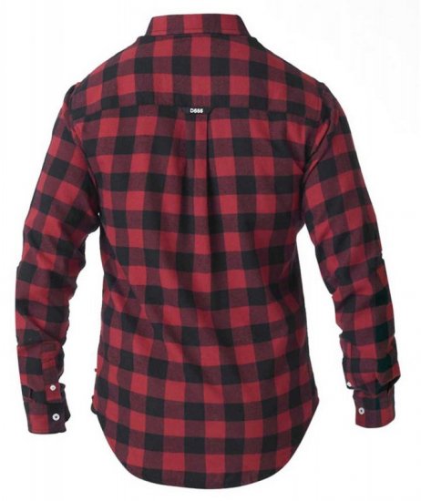 D555 Lawton LS Flannel Shirt Red - Košile - Košile 2XL-10XL