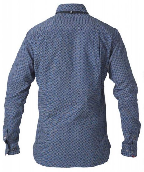 D555 Scott LS Printed Shirt Blue - Košile - Košile 2XL-10XL