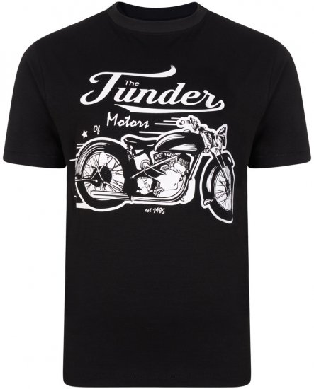Kam Jeans 5104 Thunder Motors T-shirt Black - Trička - Trička nadměrné velikosti - 2XL-14XL