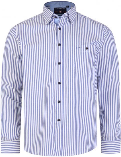 Kam Jeans 6139 Long Sleeve Shirt Blue - Košile - Košile 2XL-10XL