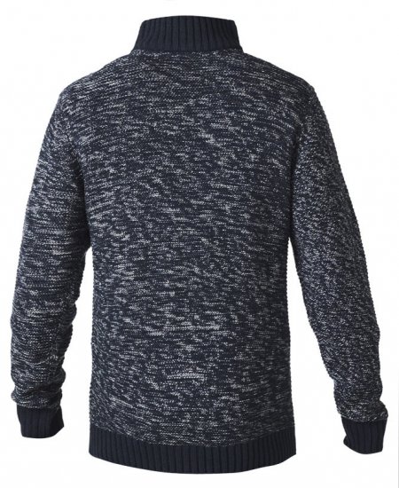 D555 REMINGTON Sweater With Woven Zipper Chest Pocket Navy/Grey - Mikiny & mikiny s kapucí - Mikiny & Mikiny s kapucí 2XL-12XL