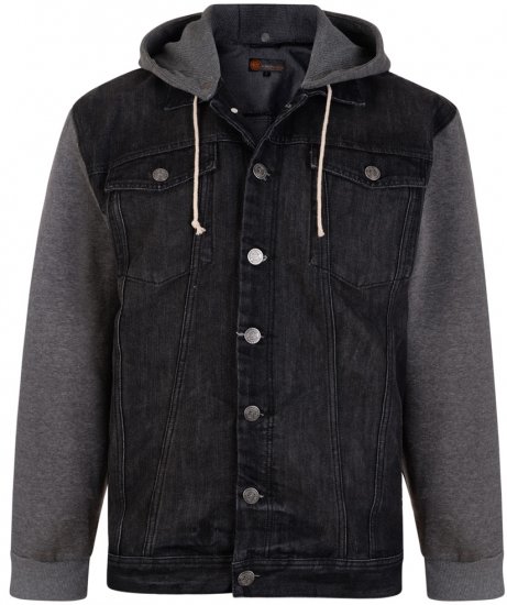 Kam Jeans Conte Denim Jacket Black - Bundy - Bundy Nadměrné Velikosti - 2XL-8XL