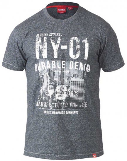 D555 Lorne T-shirt Grey Twist - Trička - Trička nadměrné velikosti - 2XL-14XL