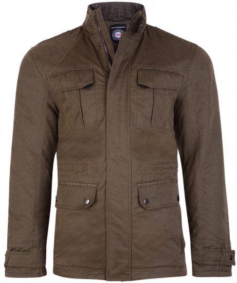 Kam Jeans 70 Suede Finish Coat Dark Olive - Bundy - Bundy Nadměrné Velikosti - 2XL-8XL