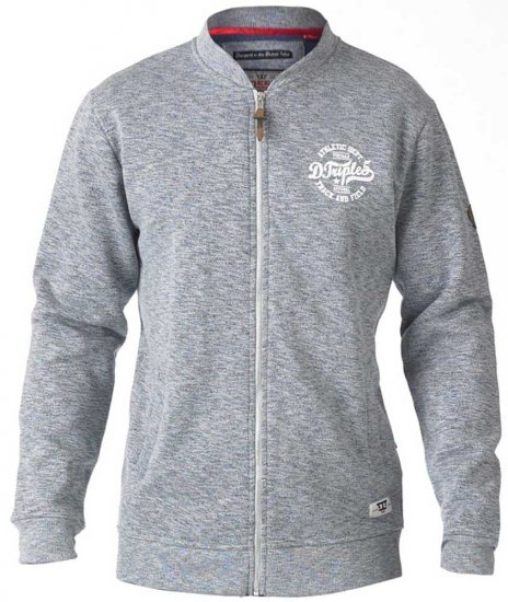 D555 Sandford Sweat Jacket Grey - Mikiny & mikiny s kapucí - Mikiny & Mikiny s kapucí 2XL-12XL
