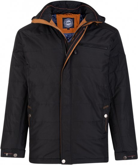 Kam Jeans 65 Padded Jacket Black - Bundy - Bundy Nadměrné Velikosti - 2XL-8XL