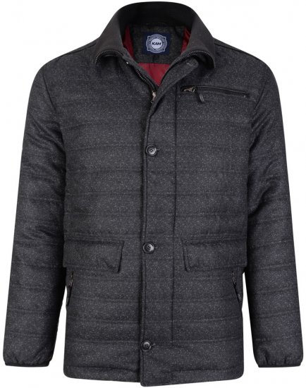 Kam Jeans 67 Casual Quilted Jacket Charcoal - Bundy - Bundy Nadměrné Velikosti - 2XL-8XL