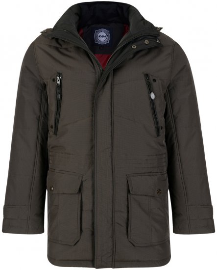 Kam Jeans 68 Long Padded Coat Dark - Bundy - Bundy Nadměrné Velikosti - 2XL-8XL