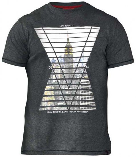 D555 Rox T-shirt Charcoal - Trička - Trička nadměrné velikosti - 2XL-14XL