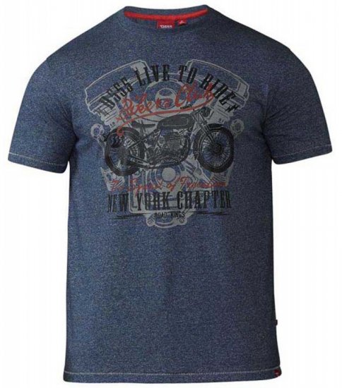 D555 Bradley T-shirt Blue - Trička - Trička nadměrné velikosti - 2XL-14XL