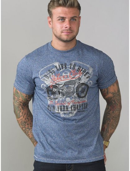 D555 Bradley T-shirt Blue - Trička - Trička nadměrné velikosti - 2XL-14XL