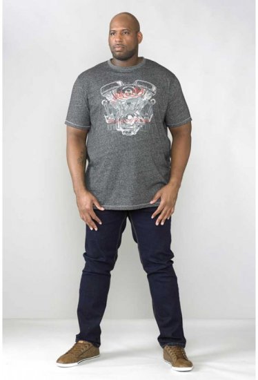 D555 Bradley T-shirt Charcoal - Trička - Trička nadměrné velikosti - 2XL-14XL