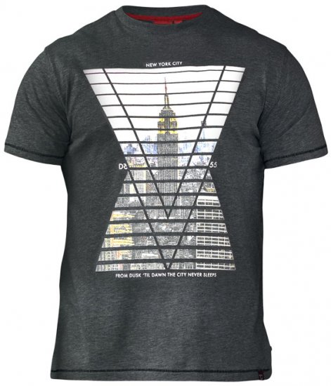 D555 Rox T-shirt Charcoal - Trička - Trička nadměrné velikosti - 2XL-14XL