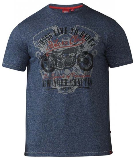 D555 Bradley T-shirt Blue - Trička - Trička nadměrné velikosti - 2XL-14XL