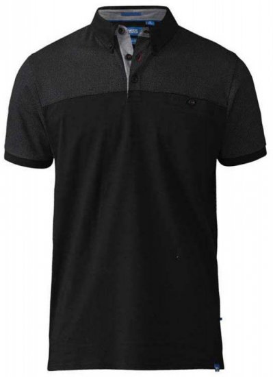 D555 Jauram Polo Black - Polokošile - Polokošile 2XL-8XL - Trička s límečkem 2XL-8XL