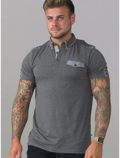 D555 Hogan Polo Charcoal - Polokošile - Polokošile 2XL-8XL - Trička s límečkem 2XL-8XL
