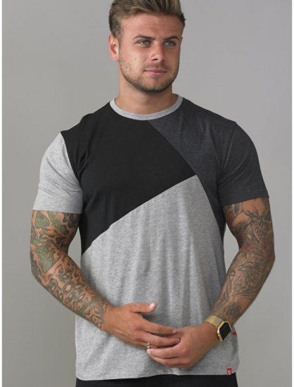 D555 Authentic T-shirt Grey - Trička - Trička nadměrné velikosti - 2XL-14XL