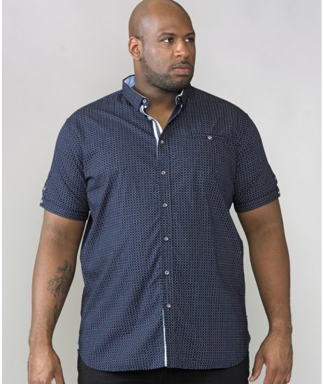 D555 Republic Short Sleeve Shirt Navy - Košile - Košile 2XL-10XL