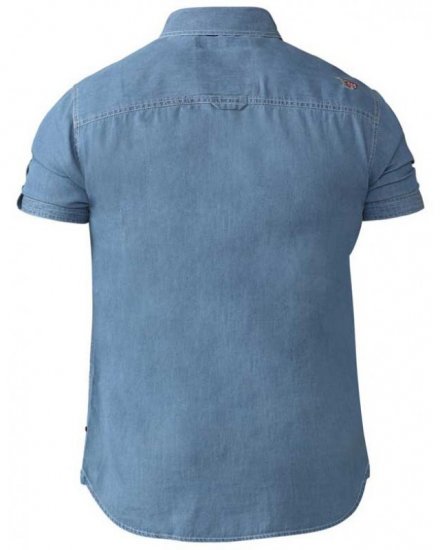 D555 Nathan Short Sleeve Shirt Blue - Košile - Košile 2XL-10XL
