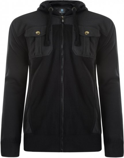 Kam Jeans 700 Contrast Print Hoody Black - Mikiny & mikiny s kapucí - Mikiny & Mikiny s kapucí 2XL-12XL