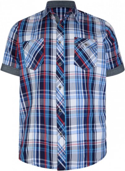 Kam Jeans 6149 Short Sleeve Shirt Blue - Košile - Košile 2XL-10XL