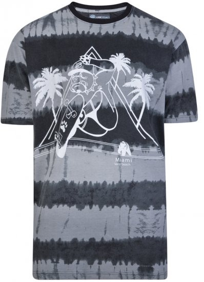 Kam Jeans 5206 Venice Beach T-shirt Black - Trička - Trička nadměrné velikosti - 2XL-14XL