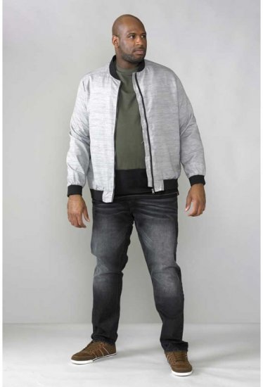 D555 Lou Bomber Jacket Grey - Bundy - Bundy Nadměrné Velikosti - 2XL-8XL