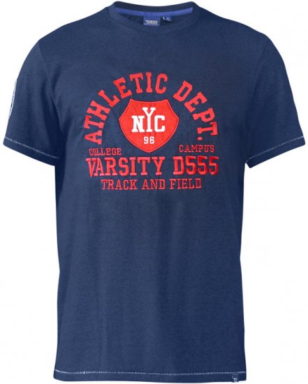 D555 Cyril T-shirt Navy - Trička - Trička nadměrné velikosti - 2XL-14XL