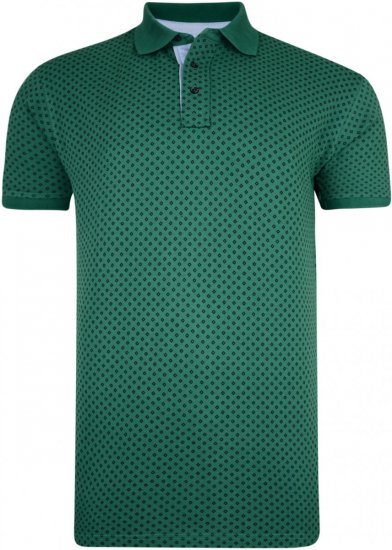 Kam Jeans 5224 Diamond Print Polo Pine - Polokošile - Polokošile 2XL-8XL - Trička s límečkem 2XL-8XL