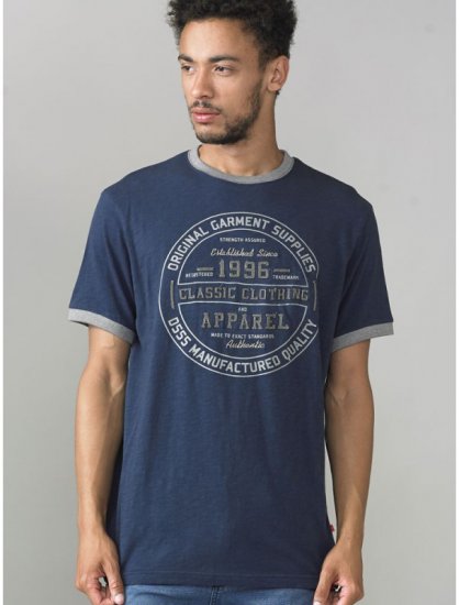 D555 Wilfred T-shirt Navy - Trička - Trička nadměrné velikosti - 2XL-14XL