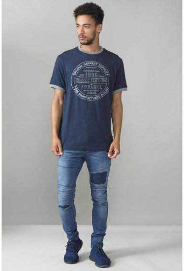 D555 Wilfred T-shirt Navy - Trička - Trička nadměrné velikosti - 2XL-14XL