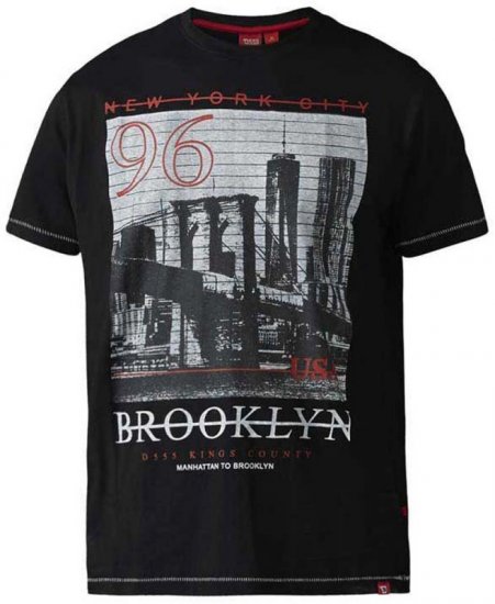 D555 Cain T-shirt Black - Trička - Trička nadměrné velikosti - 2XL-14XL