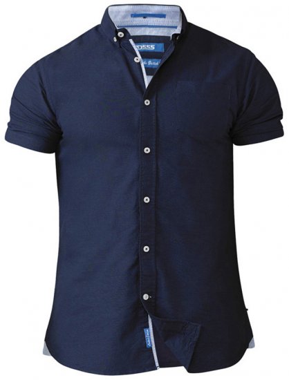 D555 Norman Short Sleeve Oxford Shirt Navy - Košile - Košile 2XL-10XL