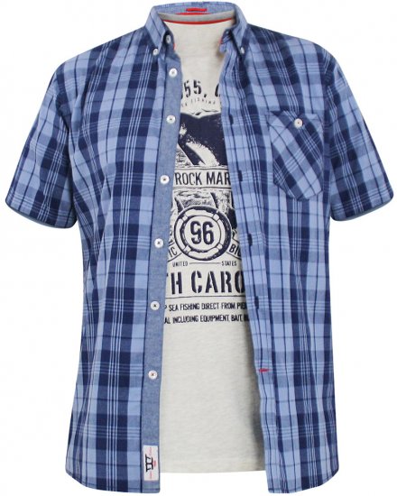 D555 Genoa Short Sleeve Shirt & T-shirt Combo - Košile - Košile 2XL-10XL