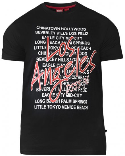 D555 Alfonzo T-shirt Black - Trička - Trička nadměrné velikosti - 2XL-14XL