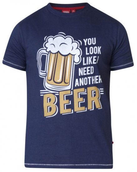 D555 Murray T-shirt Navy - Trička - Trička nadměrné velikosti - 2XL-14XL