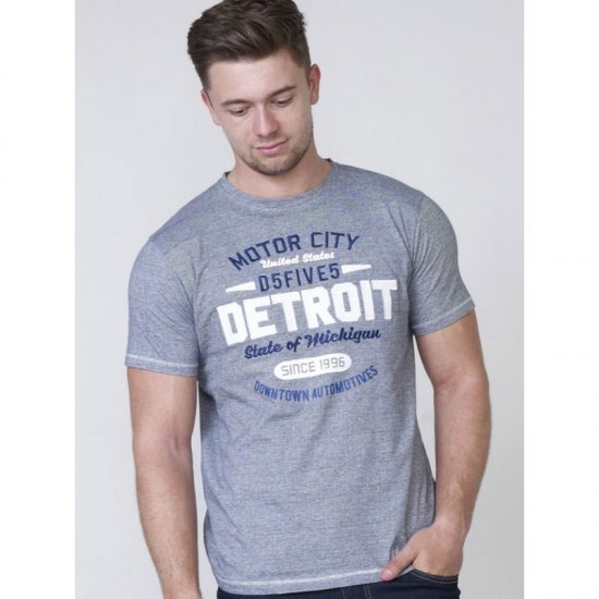 D555 Darcy Embroidered T-shirt Blue - Trička - Trička nadměrné velikosti - 2XL-14XL