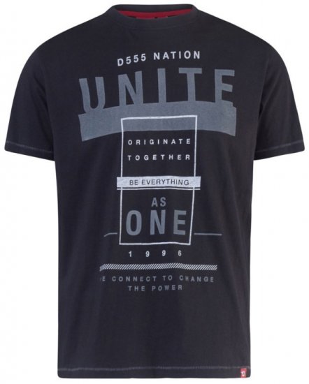 D555 Phillip T-shirt Black - Trička - Trička nadměrné velikosti - 2XL-14XL