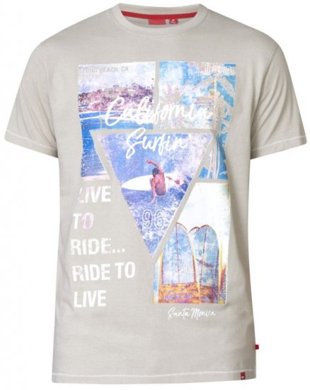 D555 Gordon T-shirt Pale Khaki - Trička - Trička nadměrné velikosti - 2XL-14XL