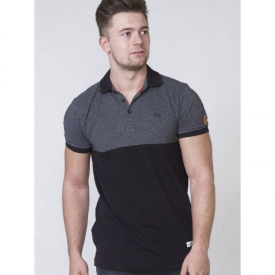 D555 Stefhen Polo Black - Polokošile - Polokošile 2XL-8XL - Trička s límečkem 2XL-8XL