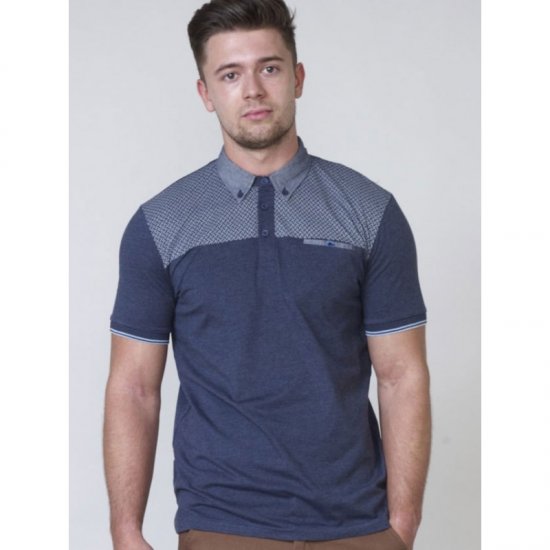 D555 Brent Polo Denim Blue - Polokošile - Polokošile 2XL-8XL - Trička s límečkem 2XL-8XL