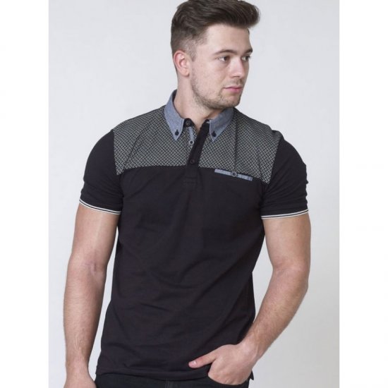 D555 Brent Polo Black - Polokošile - Polokošile 2XL-8XL - Trička s límečkem 2XL-8XL