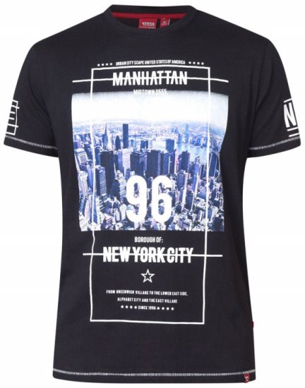 D555 Ethan T-shirt Black - Trička - Trička nadměrné velikosti - 2XL-14XL