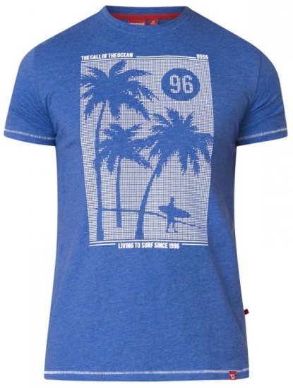 D555 Kansas T-shirt Blue - Trička - Trička nadměrné velikosti - 2XL-14XL