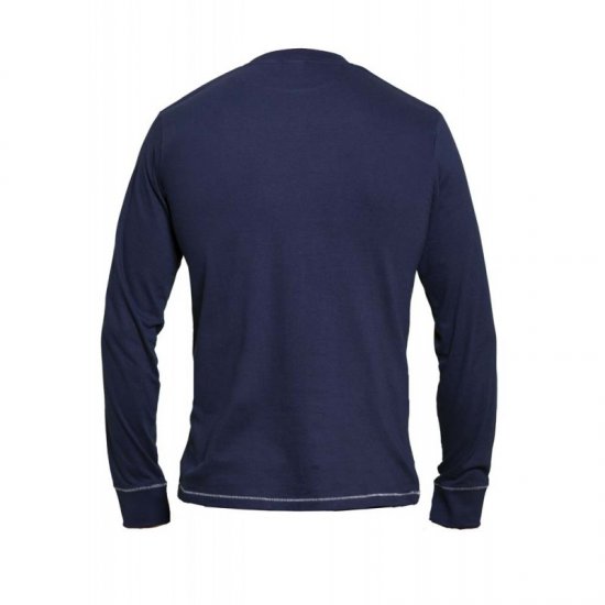 D555 Austin Long Sleeve T-shirt Navy - Trička - Trička nadměrné velikosti - 2XL-14XL