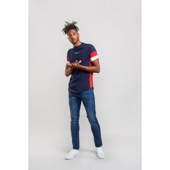 D555 Baker T-shirt Navy - Trička - Trička nadměrné velikosti - 2XL-14XL