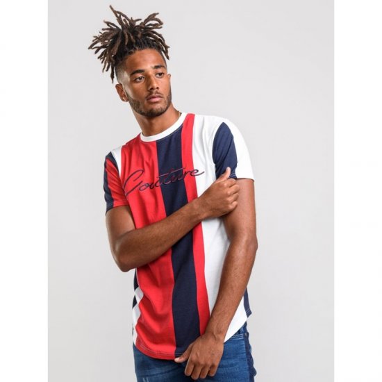 D555 Bancroft T-shirt Red/Navy - Trička - Trička nadměrné velikosti - 2XL-14XL