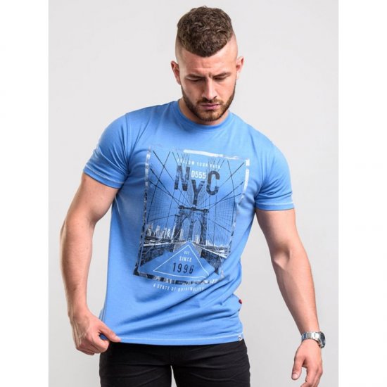 D555 Monty T-shirt Blue - Trička - Trička nadměrné velikosti - 2XL-14XL